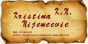 Kristina Nijemčević vizit kartica